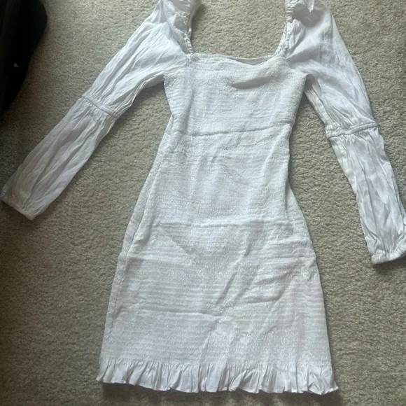 Gianni Bini White Ruffled Tiered Long Sleeve Dress Gianni Bini White Ruffled Tiered Long Sleeve Dress